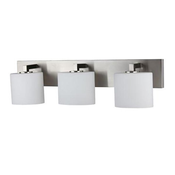 Light Efficient Design Efficient Lighting EL-252-03-E Modern 3-Light 15W Integrated LED Interior Bathroom Vanity Fixture; Brushed Nickel EL-252-03-E